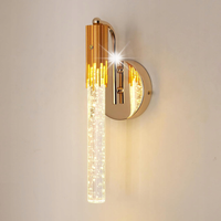 LAMPA ŚCIENNY LED KINKIET ZŁOTY KRYSZTAŁY NOWOCZESNY W KORYTARZ 3000K 6W