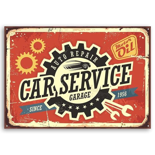 Deco Panel, Retro - car service 60x40 na Arena.pl