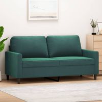 Sofa 2-osobowa, ciemnozielona, 140 cm, tapicerowana aksamitem
