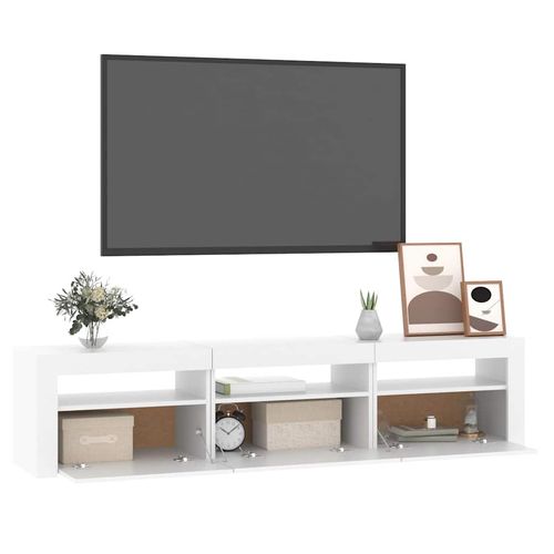 Szafka pod TV z oświetleniem LED, biała, 180x35x40 cm na Arena.pl