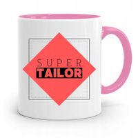 Kubek Różowy Krawca Krawcowej Super Taylor Z Nadrukiem Ze Zdjęciem