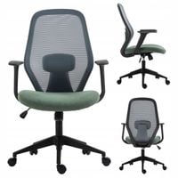 krzesło obrotowe ergonomiczne zielone z siatki na kółkach furnitex