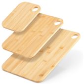 3x Deski Kuchenne do Krojenia Żywności Bambusowe Drewniane Zestaw Desek