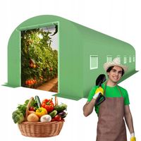 DUŻY TUNEL FOLIOWY OGRODOWY 6x3 SZKLARNIA OGRODOWA FOLIAK XXL 18 m2 UV-4