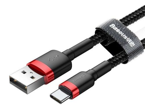 Baseus Kabel Cafule USB-C Type C 2A 3m Czarno-czerwony na Arena.pl