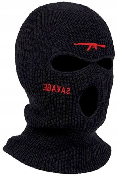 Czarna Kominiarka Ak Maska Otwory Ciepła Na Motor zdjęcie 3