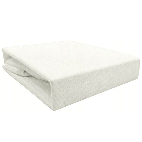 Prześcieradło frotte z gumką 200x220 białe zdjęcie 2