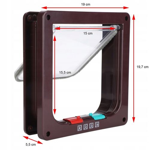 DRZWI Z KLAPĄ DLA KOTA/PSA BRĄZOWY M brąz na Arena.pl