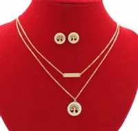 KOMPLET ZŁOTY DRZEWKA SZCZĘŚCIA STAL CHIRURGICZNA