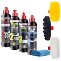 pasty polerskie pady hml 1000 2500 3000 + wosk + fibra 4x250ml menzerna