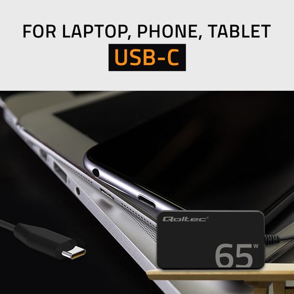 Qoltec Ładowarka GaN 65W USB-C PD do Laptopa MacBook zdjęcie 11