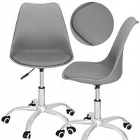 FOTEL BIUROWY ERGONOMICZNY SZARY KRZESŁO OBROTOWE SKANDYNAWSKIE REGULOWANE