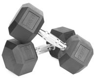 Hantle stałe 2x12,5kg żeliwne gumowane zestaw 25kg HEX do treningu