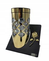 ZNICZ SOLARNY ZŁOTY RÓŻA Z PRAWEJ STRONY LAMPION FOTOWOLTANICZNY 23cm