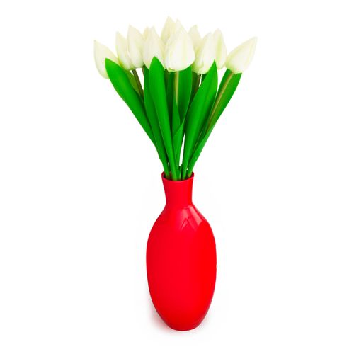 TULIPANY BUKIET TULIPANÓW PIĘKNY JAK ŻYWY TULIPAN KWIATY BIAŁE 12 KWIA na Arena.pl