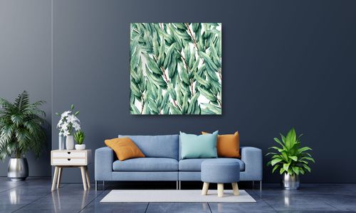 OBRAZ NA PŁÓTNIE 003 Akwarelowe liście 70x70cm na Arena.pl