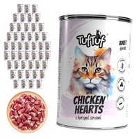 TufTuf mokra karma dla kota Kurze serca puszka 48x400g Mielonka
