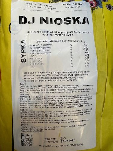 Pasza dla kur niosek, DJ Nioska sypka, worek 25kg, NEOROL na Arena.pl