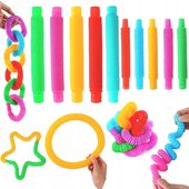 RURKI SENSORYCZNE 20 SZTUK KREATYWNY ZESTAW TUB POP UP RURY RUREK