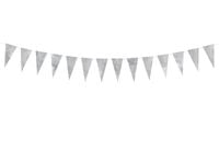 Girlanda flagietki, srebrne, 2,15 m baner