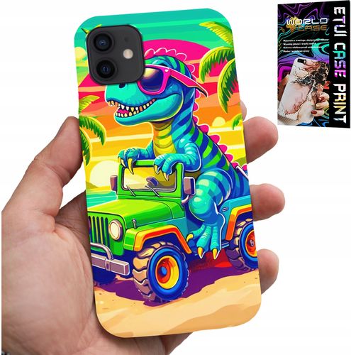 ETUI DO IPHONE 12 MINI - DINOZAUR W CIĘŻARÓWCE WZORY DLA DZIECI na Arena.pl