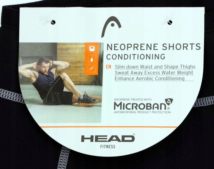 HEAD FITNESS Spodnie na siłownie szorty neopren Termiczne SIŁOWNIA Męskie L zdjęcie 9