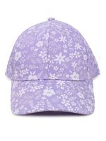 Czapka z daszkiem bejsbolówka dziewczęca kwiatki fioletowa 46-50 YOCLUB
