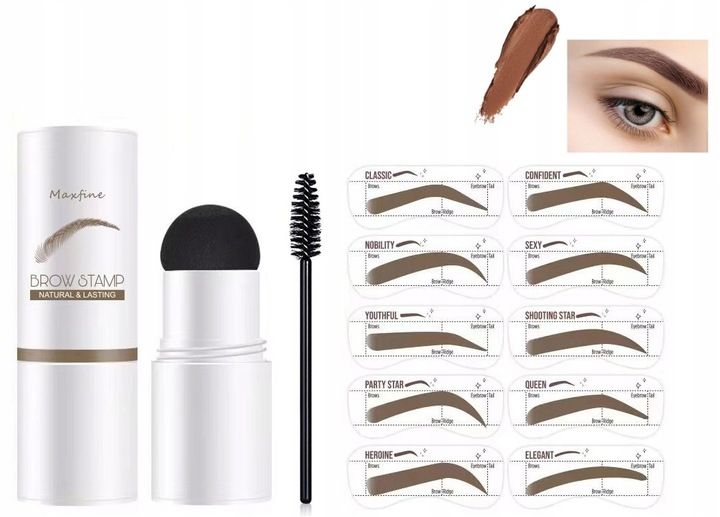 STEMPEL DO BRWI POMADA SZABLONY BRĄZOWY X4 zdjęcie 1