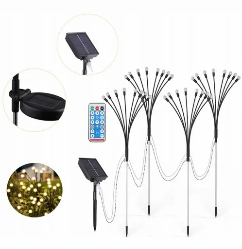 Lampki Ogrodowe Solarne Kulki Oświetlenie 4 Szt zdjęcie 6