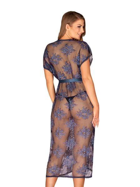 Bielizna-Flowlace Peniuar Niebieski S/M zdjęcie 2