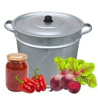 Kocioł stalowy ocynkowany 44cm pokrywa sitko garnek gar ocynk mocny 50l