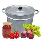 Kocioł stalowy ocynkowany 44cm pokrywa sitko garnek gar ocynk mocny 50l
