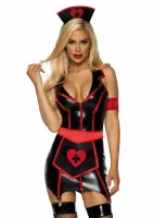leg avenue naughty nurse dress winylowy komplet pielęgniarki xs
