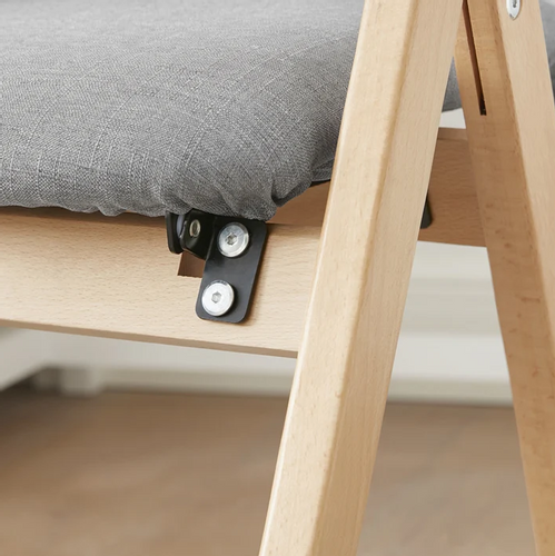 Kuchenne krzesło drewniane składane biurowe do biura jasnoszare siedzisko na Arena.pl