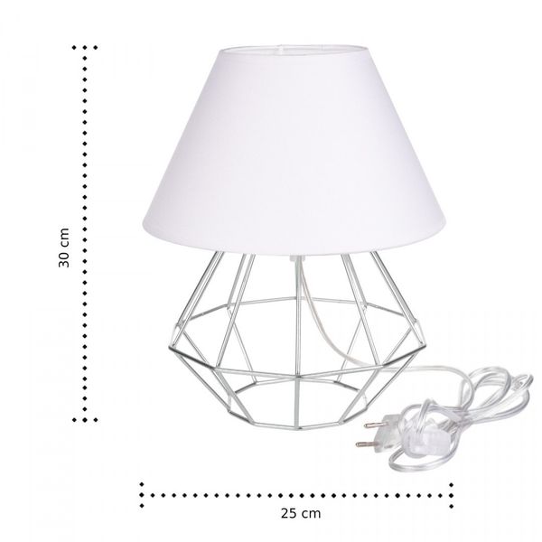 Lampka nocna 1xE27 PATI SILVER/WHITE II zdjęcie 4