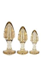 acrylic goldchip butt plug set - gold