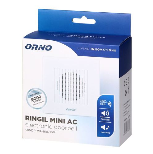 Dzwonek przewodowy RINGIL MINI AC OR-DP-MR-160/PW 230V Orno na Arena.pl