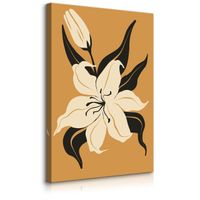 Obraz Do Sypialni Abstrakcja Lilie Kwiaty Natura Boho Liście 50cm x 70cm