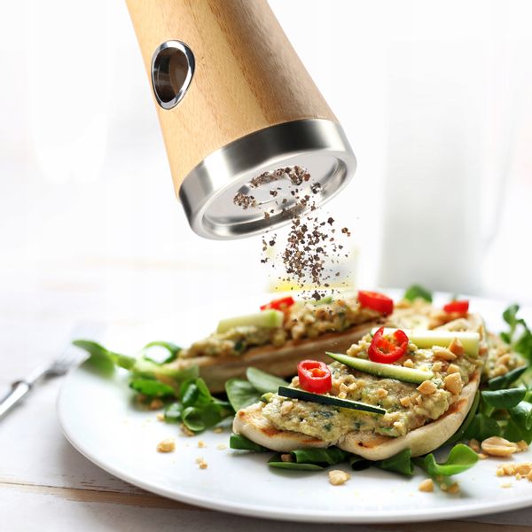 Młynek Do Pieprzu I Soli Przypraw Ręczny Drewniany zdjęcie 2