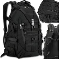 Mocny Duży Plecak Taktyczny Militarny Turystyczny Pojemny do Szkoły Czarny