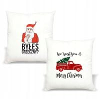 Poduszka z nadrukiem PREZENT BYŁEŚ GRZECZNY