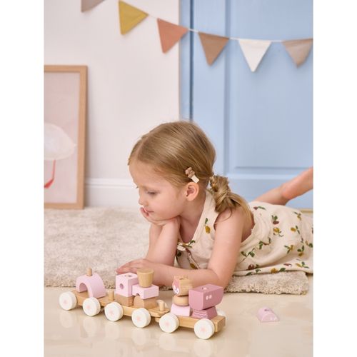 VIGA PolarB Różowa Kolejka Pociąg z Wagonikami Klocki na Arena.pl