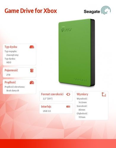 Seagate DYSK STEA2000403 2TB 2,5'' USB 3.0 XBOX na Arena.pl