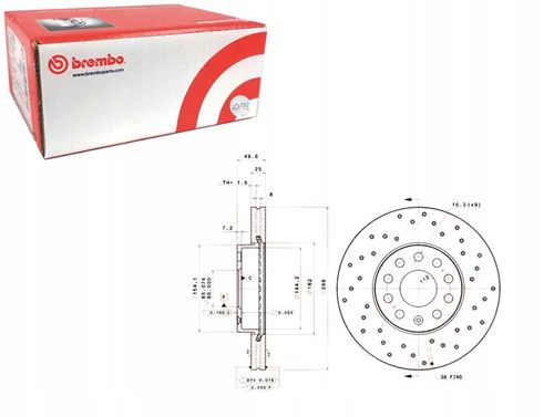 TARCZA HAM PRZOD 288X25 V XTRA BREMBO na Arena.pl