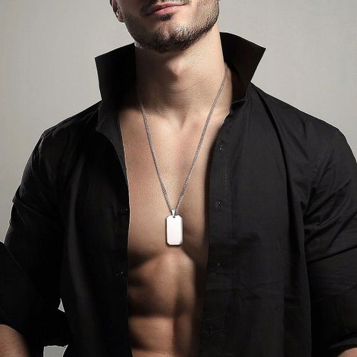 NIEŚMIERTELNIK MĘSKI Z GRAWEREM SREBRNY ŁAŃCUSZEK PANCERKA STAL NA PREZENT na Arena.pl