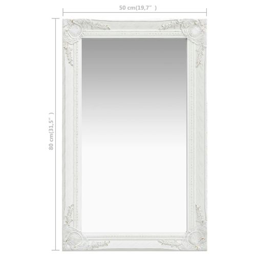 Lustro ścienne w stylu barokowym, 50x80 cm, białe na Arena.pl
