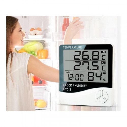 BEZPRZEWODOWA STACJA POGODY TERMO-HIGROMETR ZEWNĘTRZNA SONDA ZEGAR BUD na Arena.pl