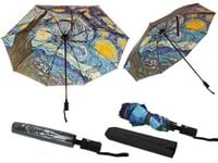 Parasol automatyczny, składany - V. van Gogh, Gwiaździsta Noc (dekoracja pod spodem) (CARMANI)
