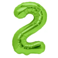 Balon foliowy Cyfra 2, 100cm, zielony XL
