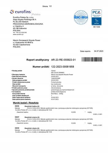 GAINER Red Mass 2000g BIAŁKO węglowodany MASA SIŁA czekolada Red Support na Arena.pl